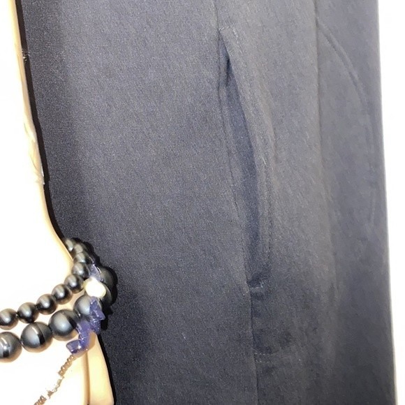 Serra Black Sleeveless Jumper dress pockets midweight Sweatshirt Fabric size XL - Picture 7 of 13